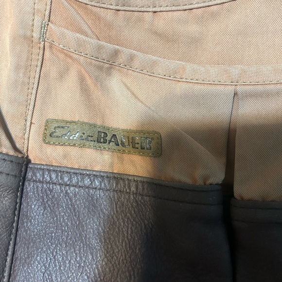 Vintage RARE Eddie Bauer Sport Shooting Vest Mesh Back Leather Trim Utility - Picture 13 of 16